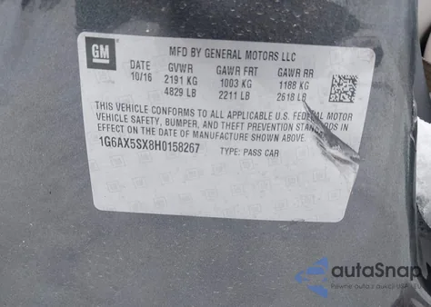 2017 Cadillac Cts Luxury из США, поврежденный, VIN 1G6AX5SX8H0158267